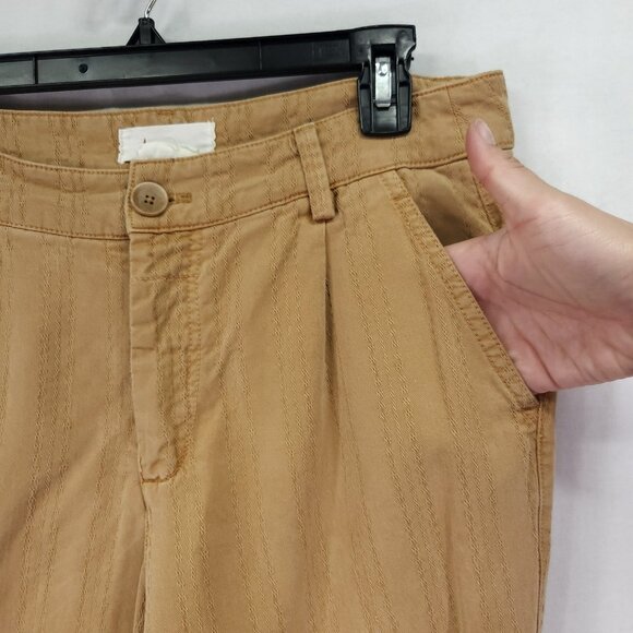 By Anthropologie Pleated Straight Pants Size 28 Textured Trousers High Rise - Picture 8 of 14